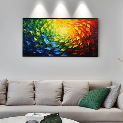 Abstract Impasto Botanical Leaf Wall Art