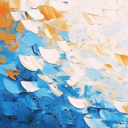 Blue and Orange Abstract Wall Art