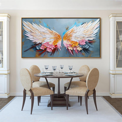 White Textured Floral Wall Art – Angel Wings