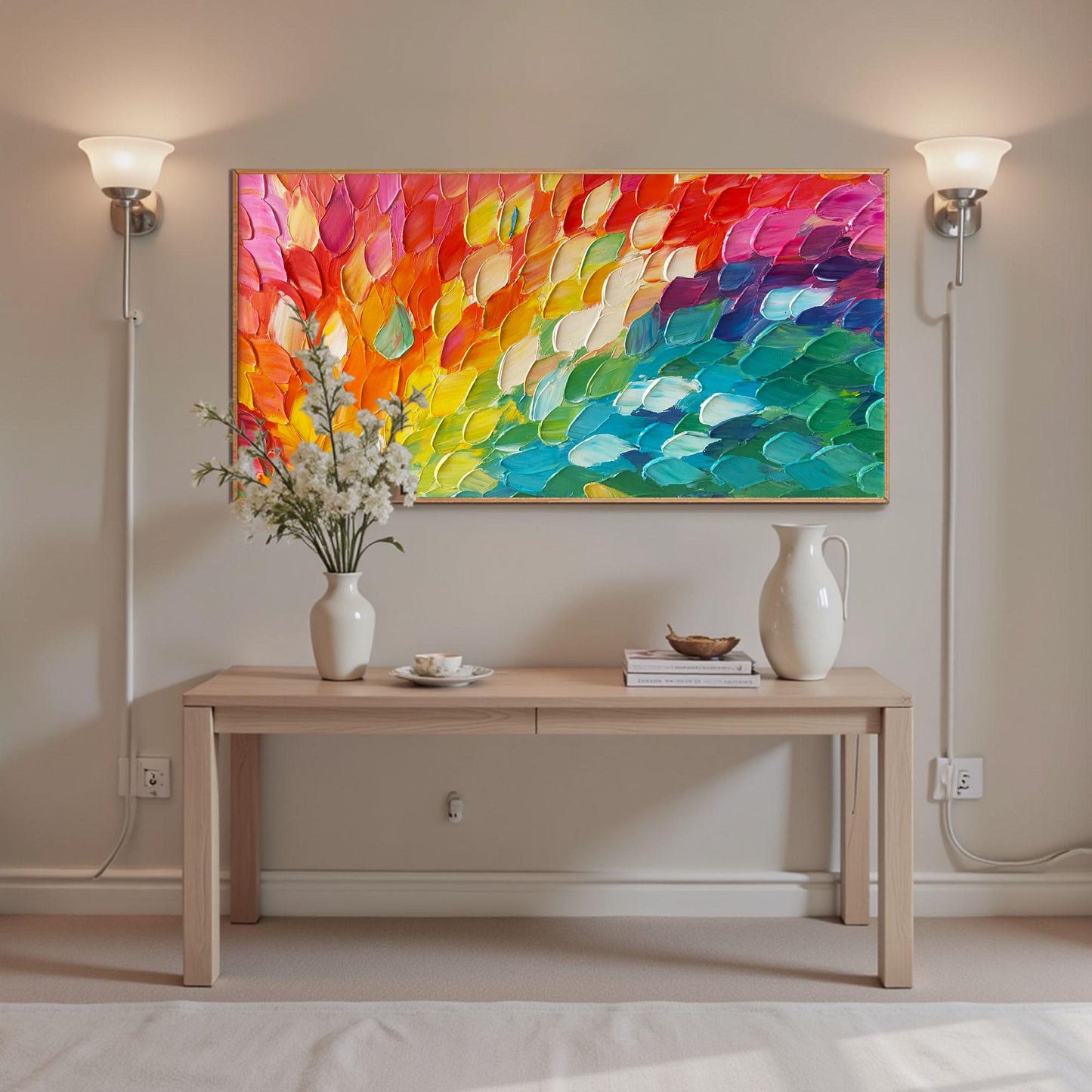 Abstract Wall Art – Rainbow Scale Texture