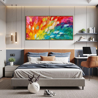 Abstract Wall Art – Rainbow Scale Texture
