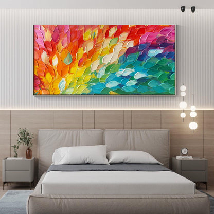 Rainbow Scale Texture – Abstract Wall Art | Oil Painting, view 5