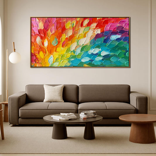Rainbow Scale Texture – Abstract Wall Art | Oil Painting, view 1