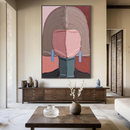 Abstract Impasto Couple Figure Portrait Wall Art