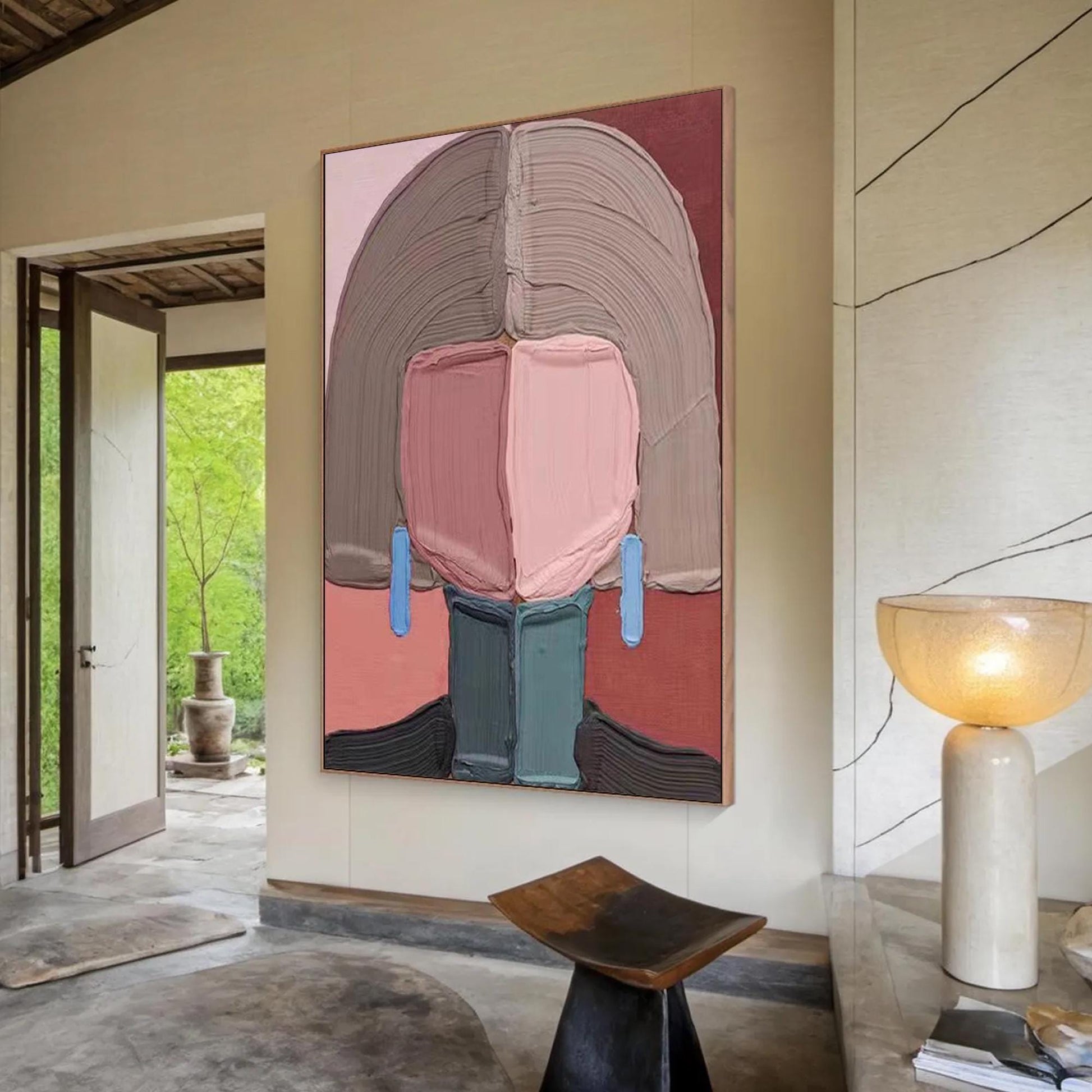 Original – Couple Figure Portrait Wall Art | Abstract Impasto Hand-Painted Oil Painting, view 3