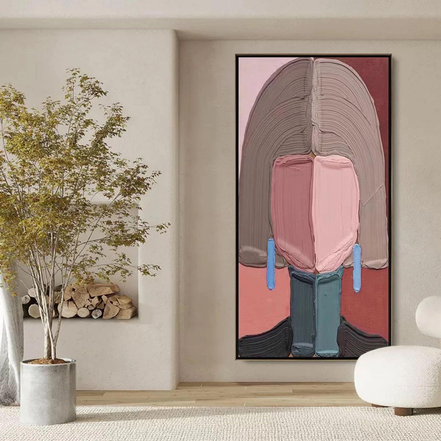 Original – Couple Figure Portrait Wall Art | Abstract Impasto Hand-Painted Oil Painting, view 4