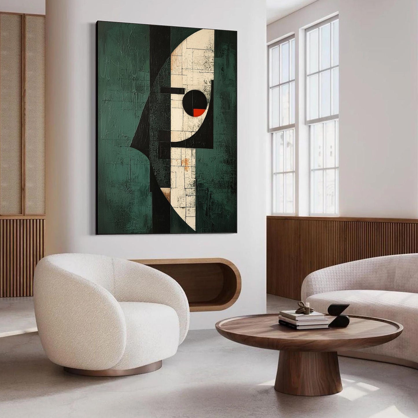 Abstract Cubist Oil Painting, Bold Colors, Textured Canvas Wall Art – Geometric Wall Art | Abstract Textured Oil Painting, vi
