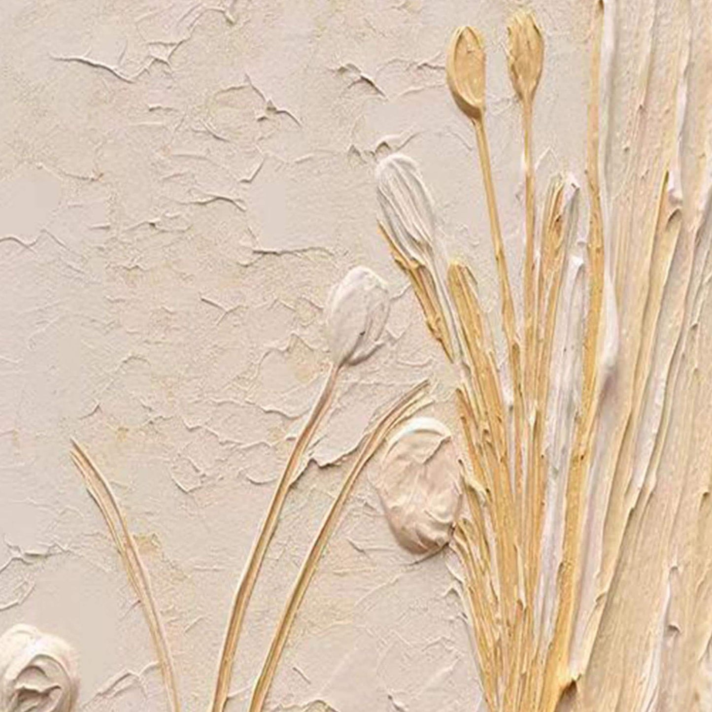 Impasto Wildflower Floral Wall Art – Textured Oil Painting