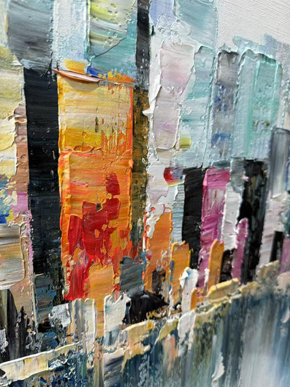 Colorful Abstract Urban Abstract City Architecture Wall Art