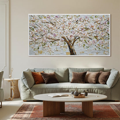Original – Purple and White Magnolia Floral Wall Art | Impasto Oil Painting, view 1