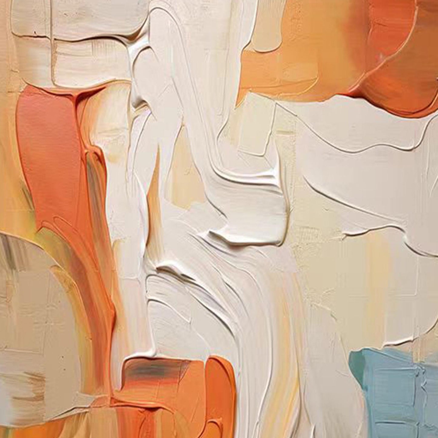Terracotta and Yellow Impasto Abstract Wall Art