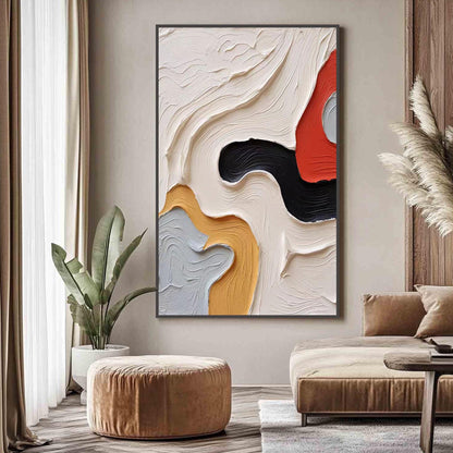 Colorful Impasto Abstract Wall Art