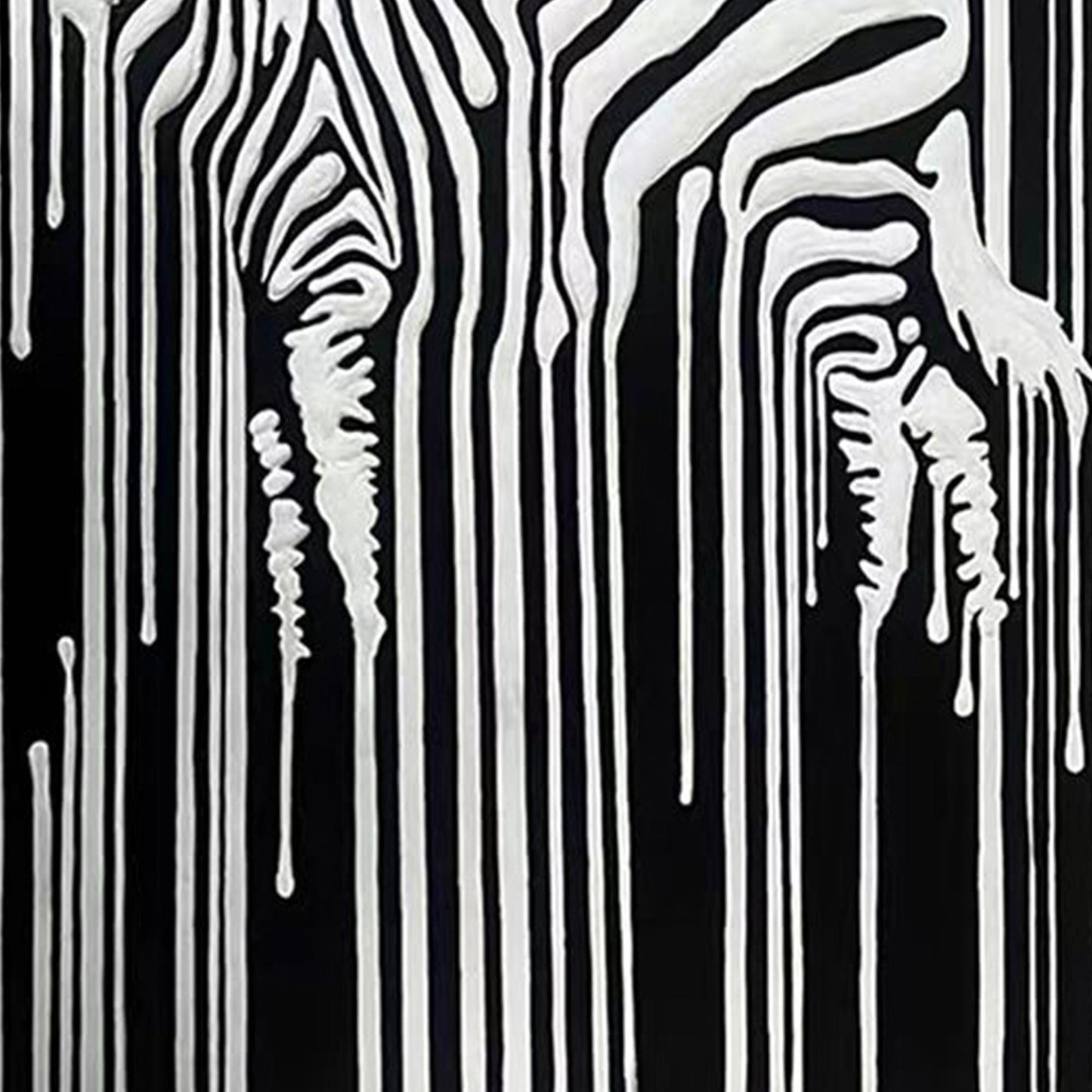 Black and White Textured Abstract Wall Art – Abstract Zebra Oil Painting