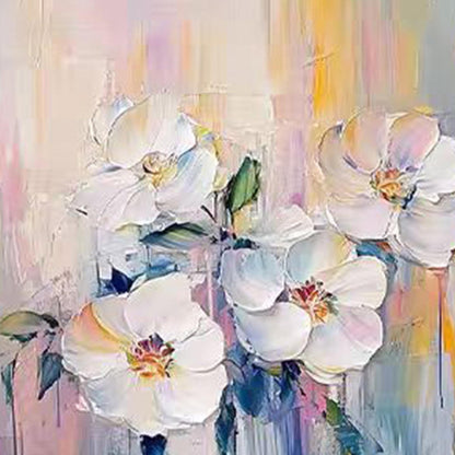 White Abstract Floral Wall Art – Hand-Painted White