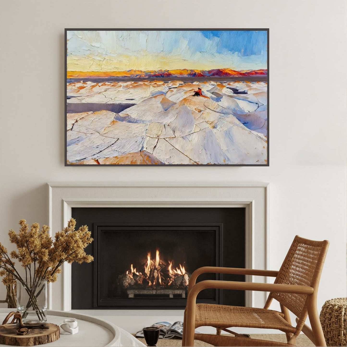 Colorful Impasto Celestial 3D Texture Wall Art