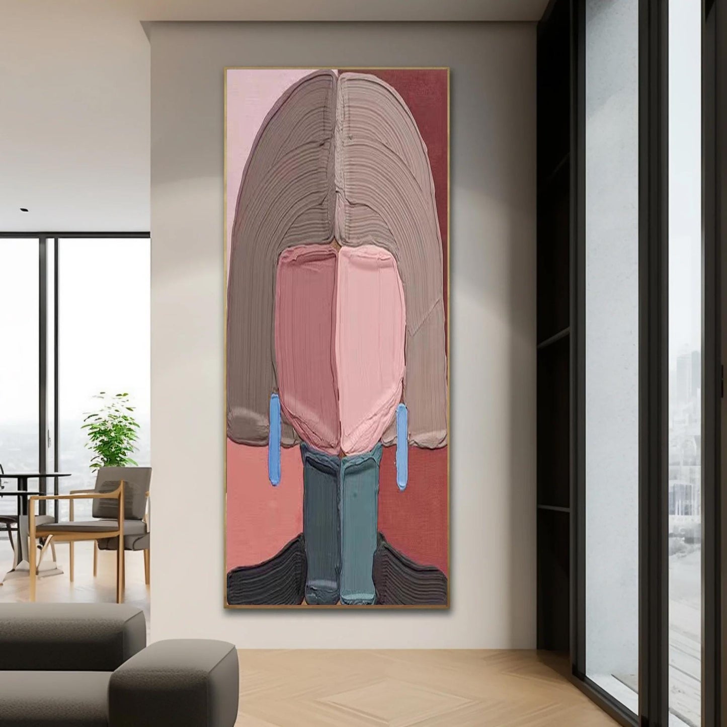 Original – Couple Figure Portrait Wall Art | Abstract Impasto Hand-Painted Oil Painting, view 5