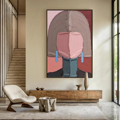 Abstract Impasto Couple Figure Portrait Wall Art