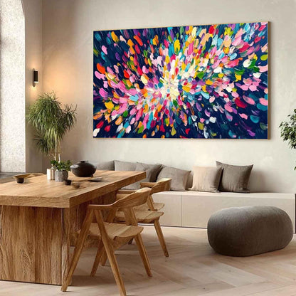 Textured Abstract Spiral Oil Painting, Vibrant Brushstroke Wall Art – Colorful Abstract Wall Art | Impasto Hand-Painted Oil P