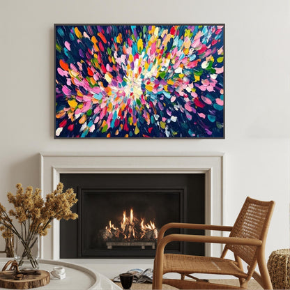 Textured Abstract Spiral Oil Painting, Vibrant Brushstroke Wall Art – Colorful Abstract Wall Art | Impasto Hand-Painted Oil P