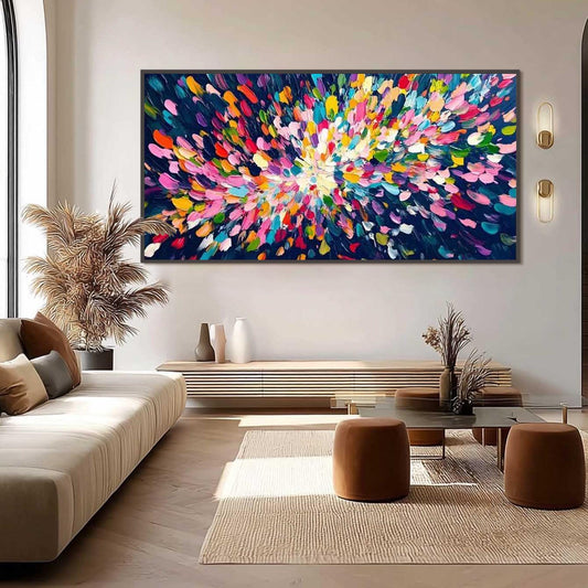 Textured Abstract Spiral Oil Painting, Vibrant Brushstroke Wall Art – Colorful Abstract Wall Art | Impasto Hand-Painted Oil P