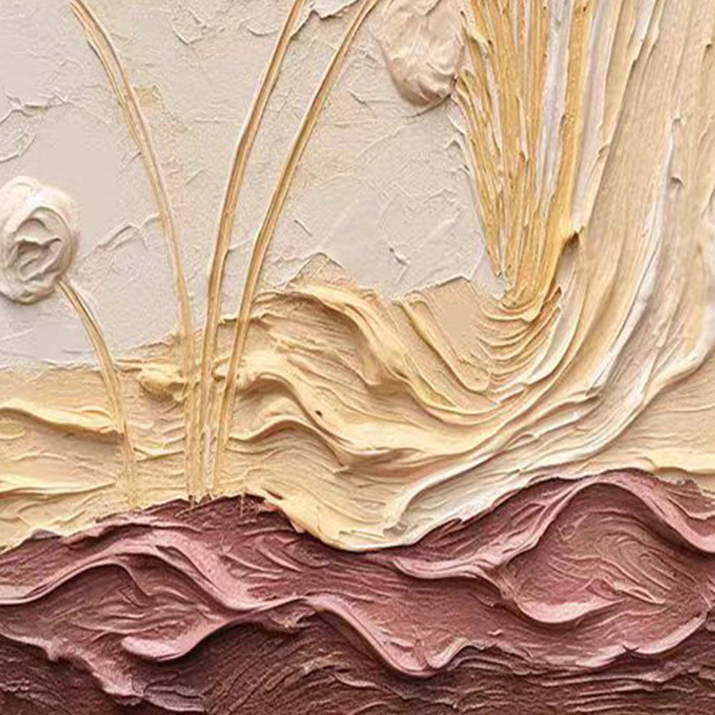 Textured Wildflower Oil Painting, Impasto Floral Earth Tone Wall Decor – Wildflower Floral Wall Art | Impasto Hand-Painted Oi