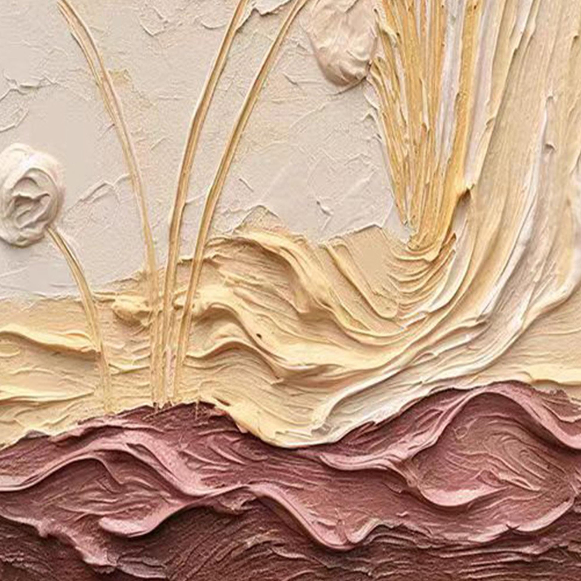 Textured Wildflower Oil Painting, Impasto Floral Earth Tone Wall Decor – Wildflower Floral Wall Art | Impasto Hand-Painted Oi