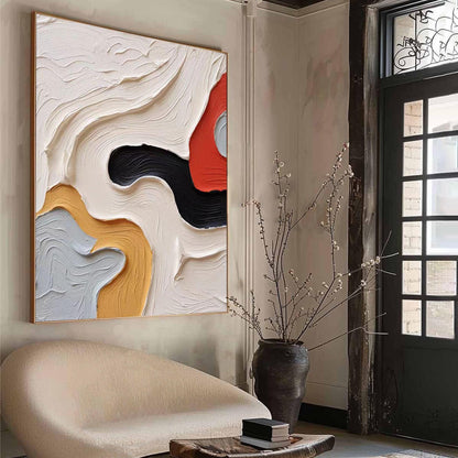 Original – Colorful Abstract Wall Art | Impasto Hand-Painted Oil Painting, view 2
