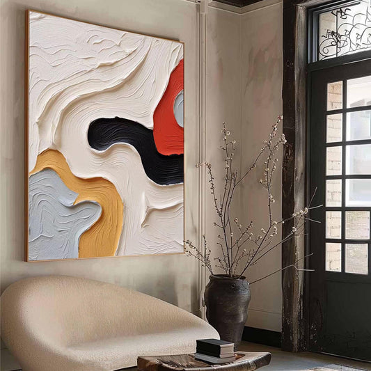 Original – Colorful Abstract Wall Art | Impasto Hand-Painted Oil Painting, view 2