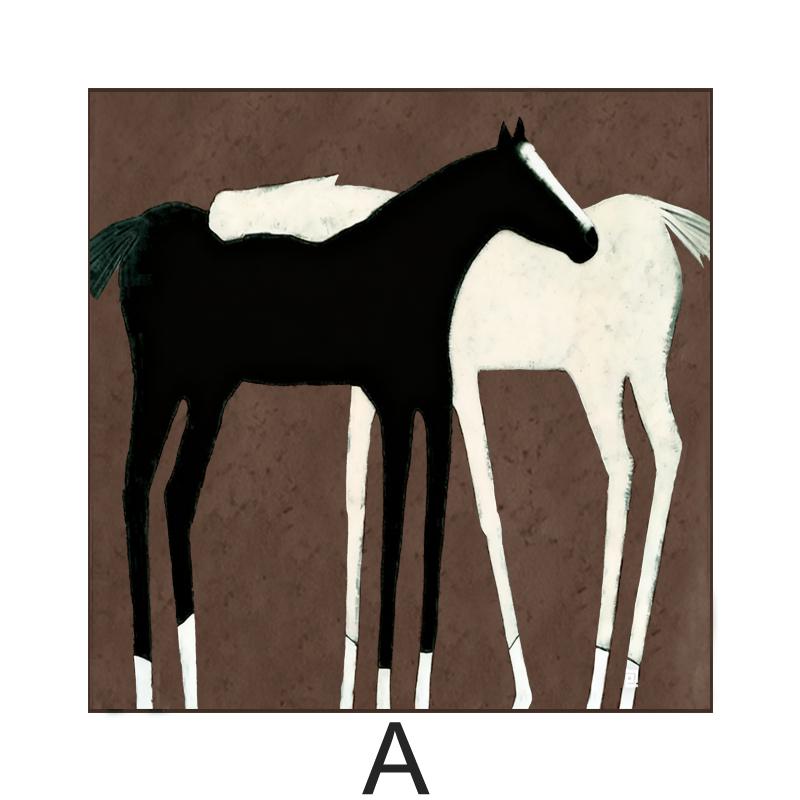 Large Abstract Black and White Horse Oil Painting on Canvas, Original Hand-painted Horse Canvas Art, Modern Animal Wall Art for Living Room