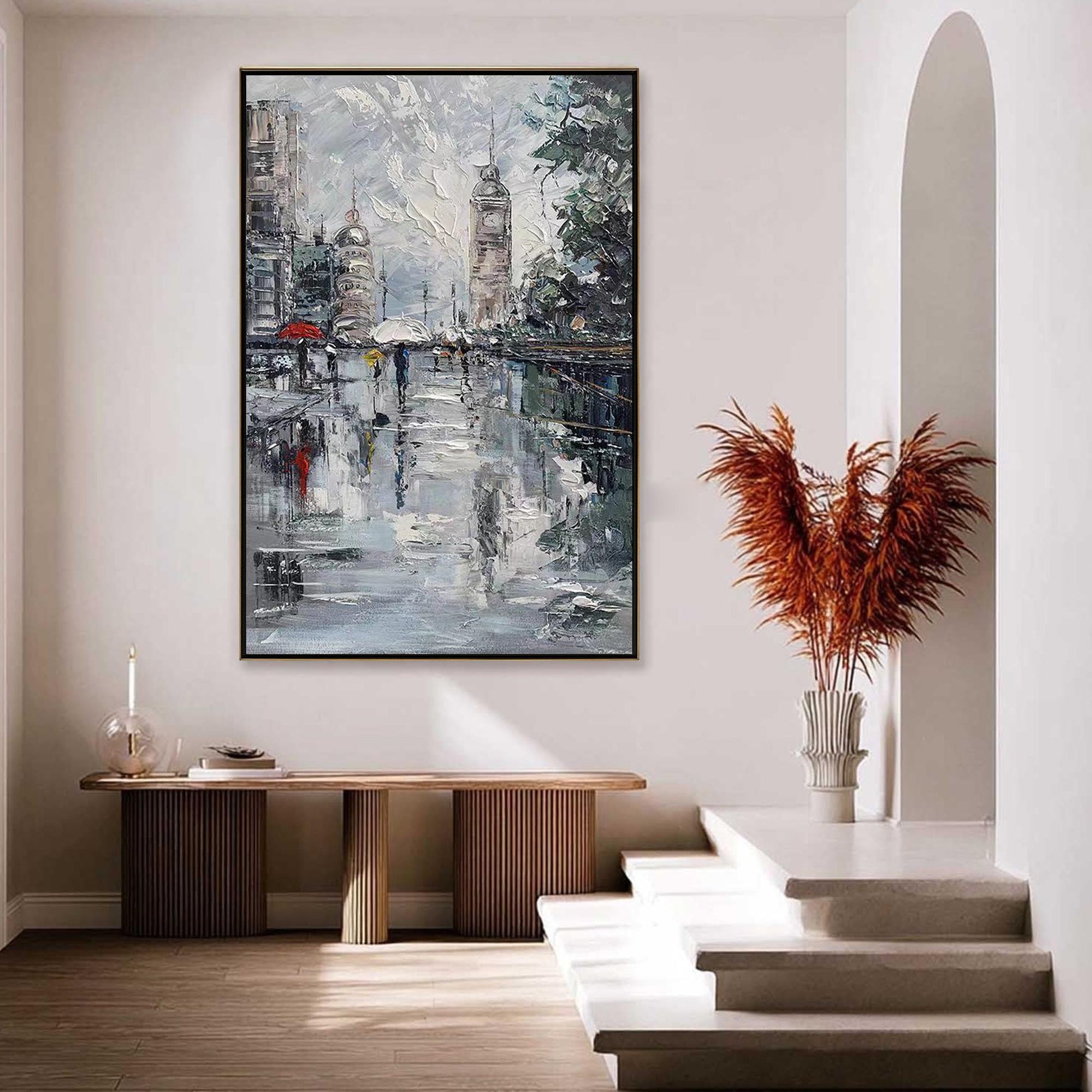 Impressionist – Colorful Street Scene City Architecture Wall Art | Oil Painting, view 1