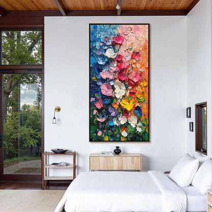 Colorful Impasto Flower Garden Floral Wall Art