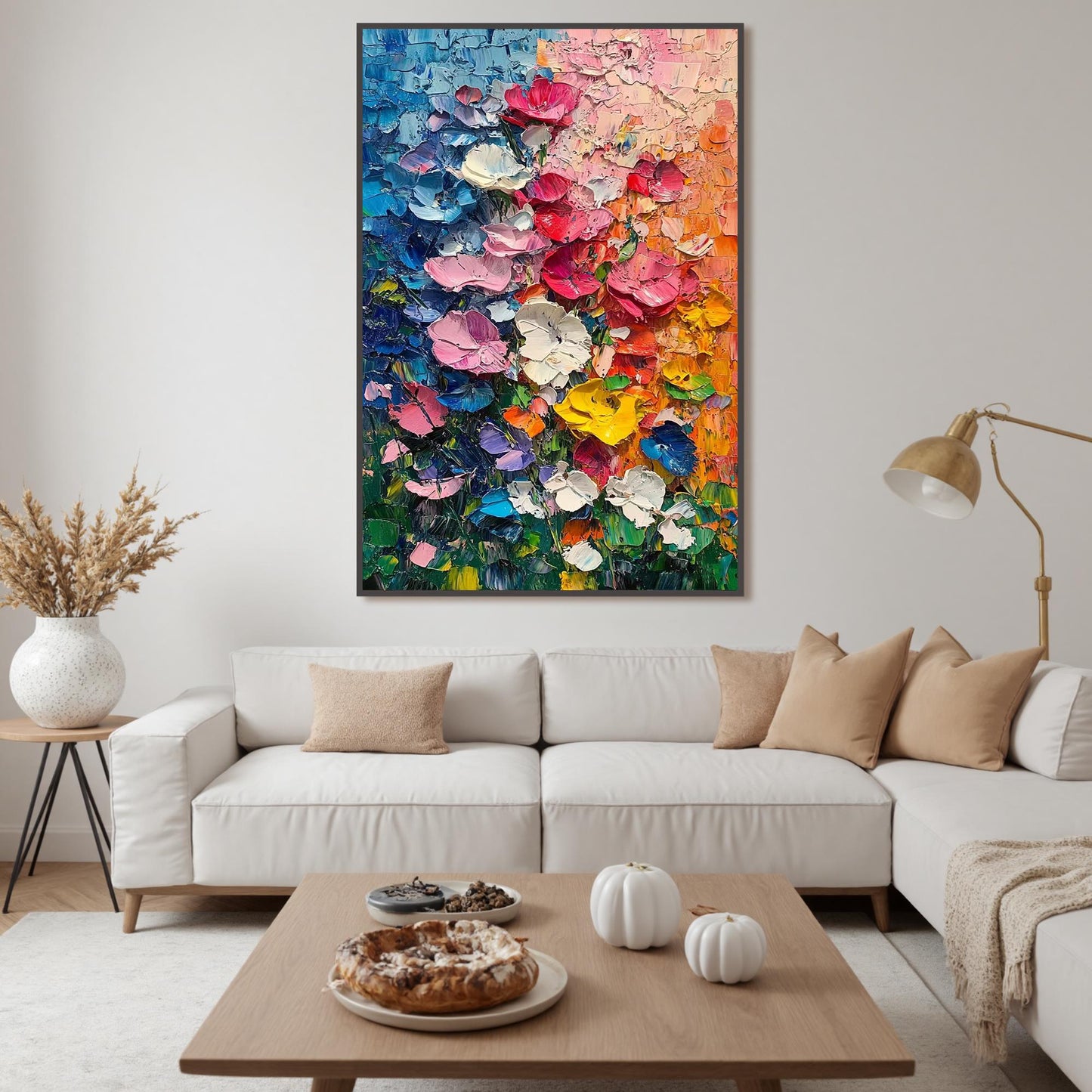 Colorful Impasto Flower Garden Floral Wall Art