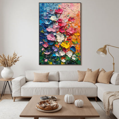 Colorful Impasto Flower Garden Floral Wall Art