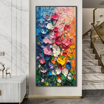 Colorful Impasto Flower Garden Floral Wall Art