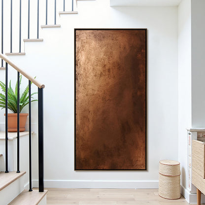 Textured Bronze Abstract Wabi-Sabi Wall Art – Palette Knife Painting