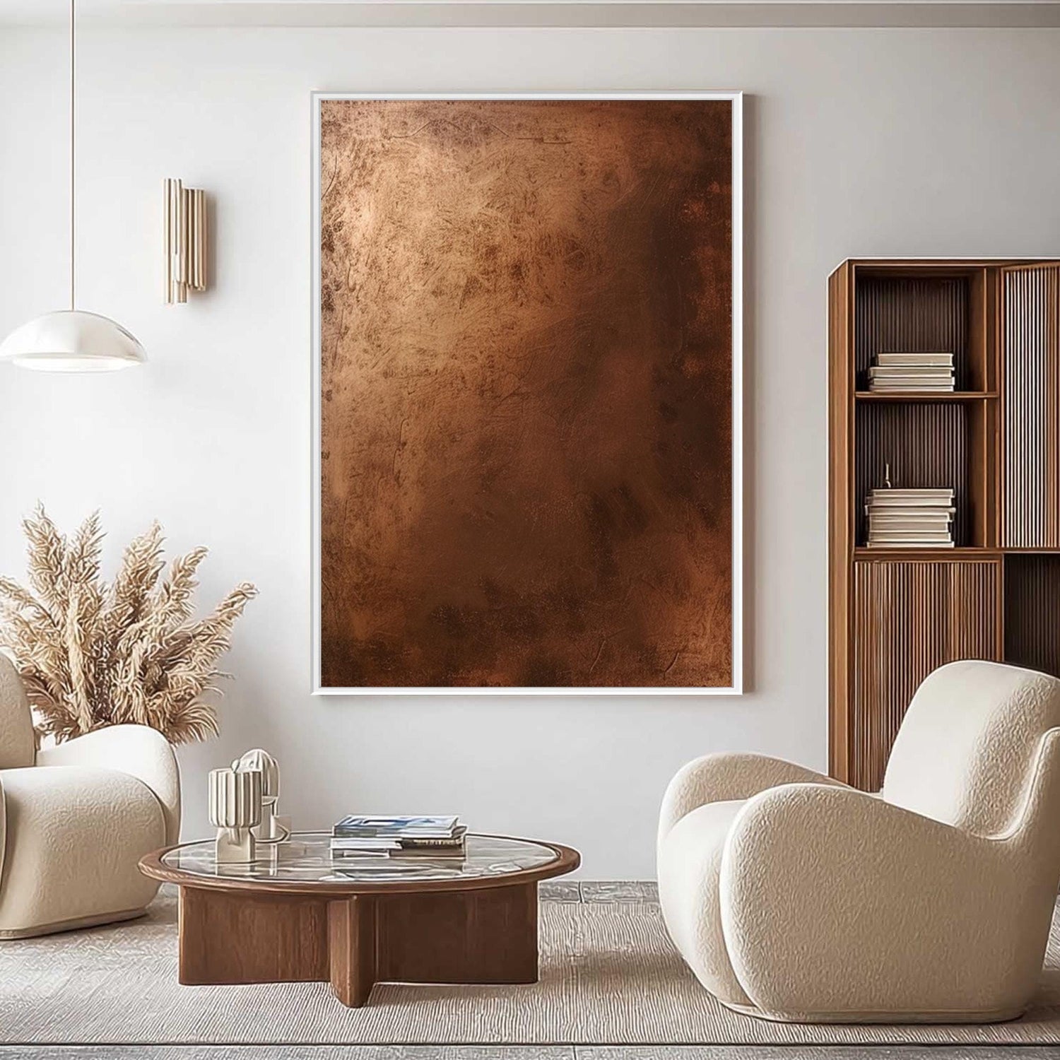 Textured Bronze Abstract Painting, Wabi Sabi Palette Knife Art, Modern Farmhouse Decor – Abstract Wabi-Sabi Wall Art | Palett