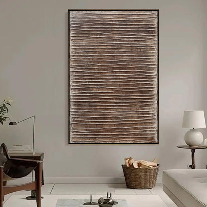 Brown Japandi Textured Abstract Wabi-Sabi Wall Art
