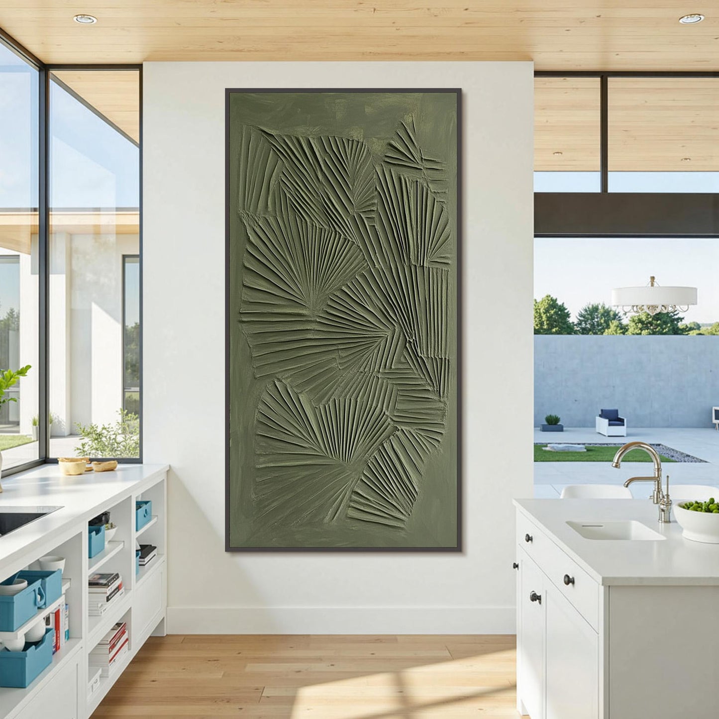 Sage Green – Sage and Green Abstract Minimalist Wall Art | Textured Painting, view 4