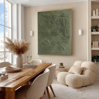 Sage Green Textured Abstract Minimalist Wall Art Painting