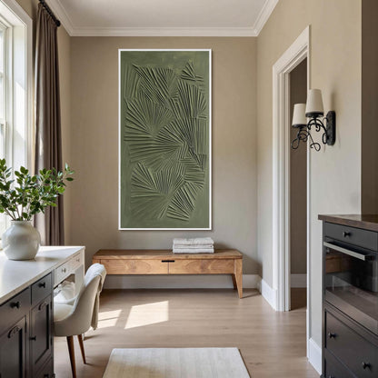 Sage Green Textured Abstract Minimalist Wall Art Painting