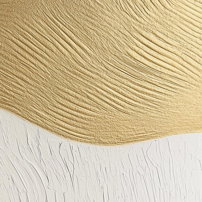 Textured Gold Wavy Abstract Canvas Painting, Minimalist 3D Modern Decor – Gold Abstract Minimalist Wall Art | Textured Painti