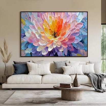 Colorful Boho Impasto Floral Wall Art