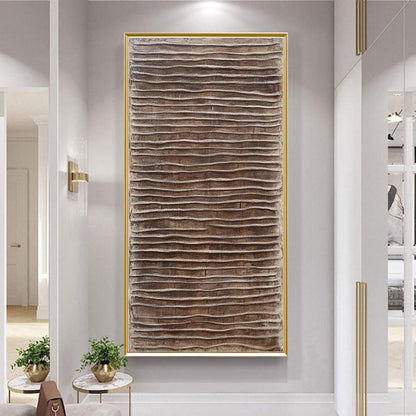 3D Textured Wall Art, Brown Wabi Sabi Painting, Neutral Japandi Decor, Earthy Abstract Canvas – Brown Abstract Wabi-Sabi Wall