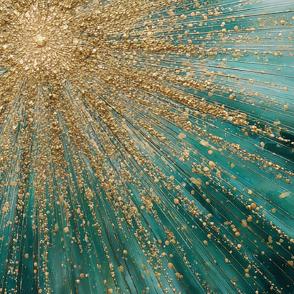 Teal Gold – Emerald and Teal Abstract Wall Art | Textured Hand-Painted Painting, view 5