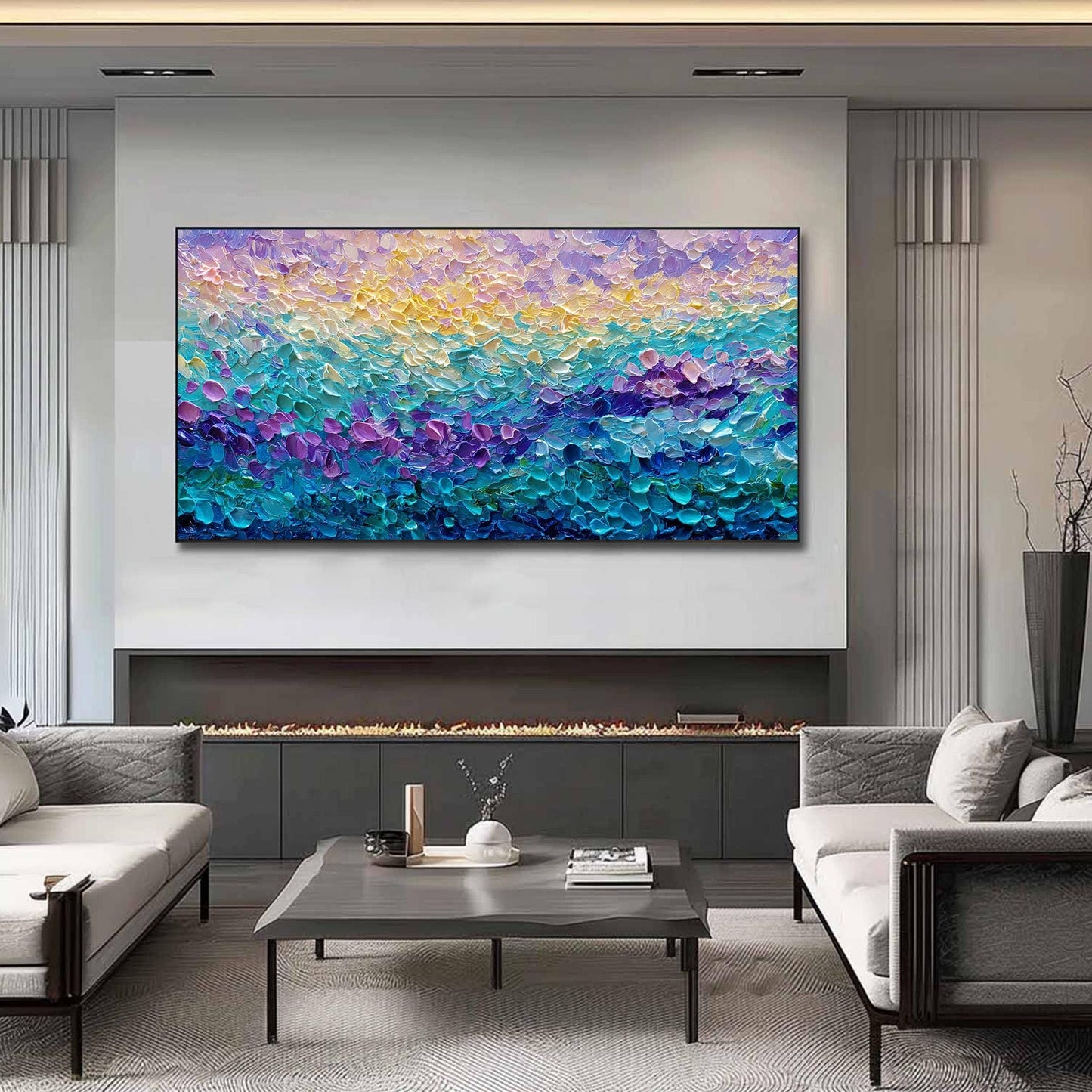 Abstract Textured Seascape Wall Art