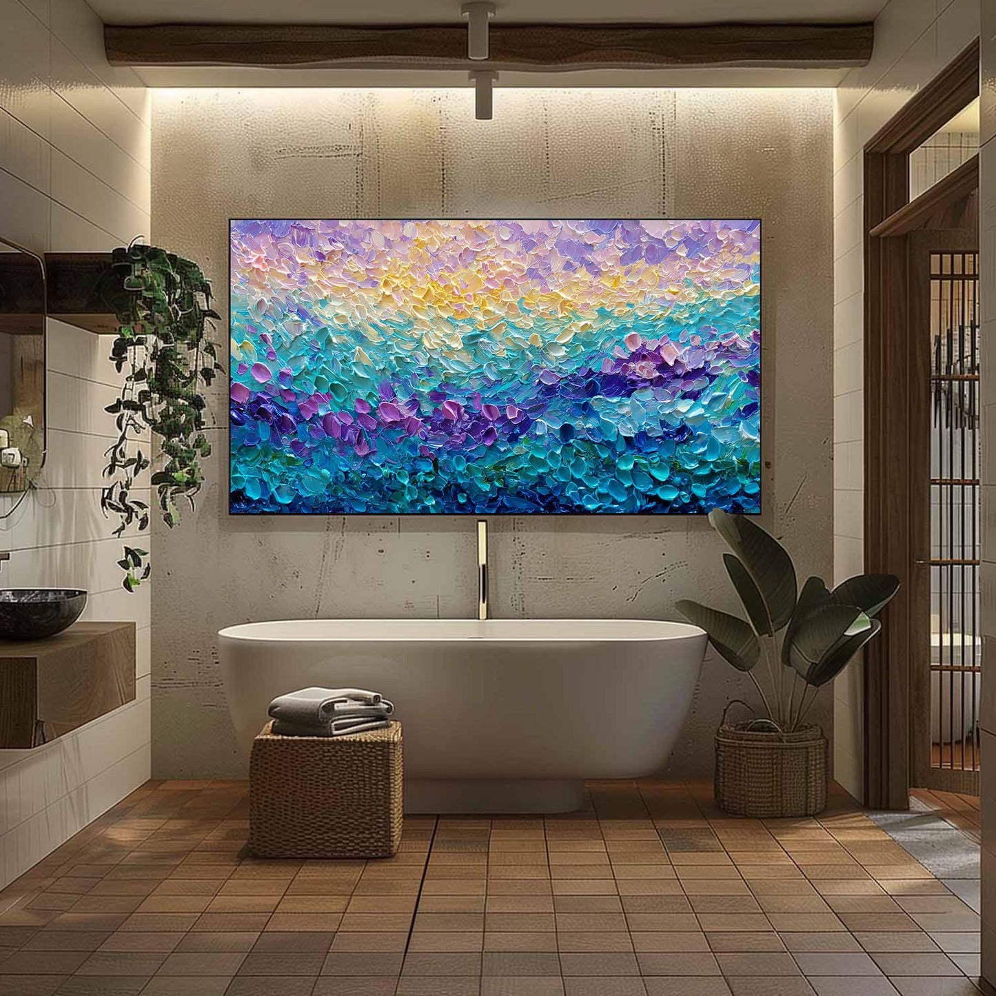 Abstract Textured Seascape Wall Art