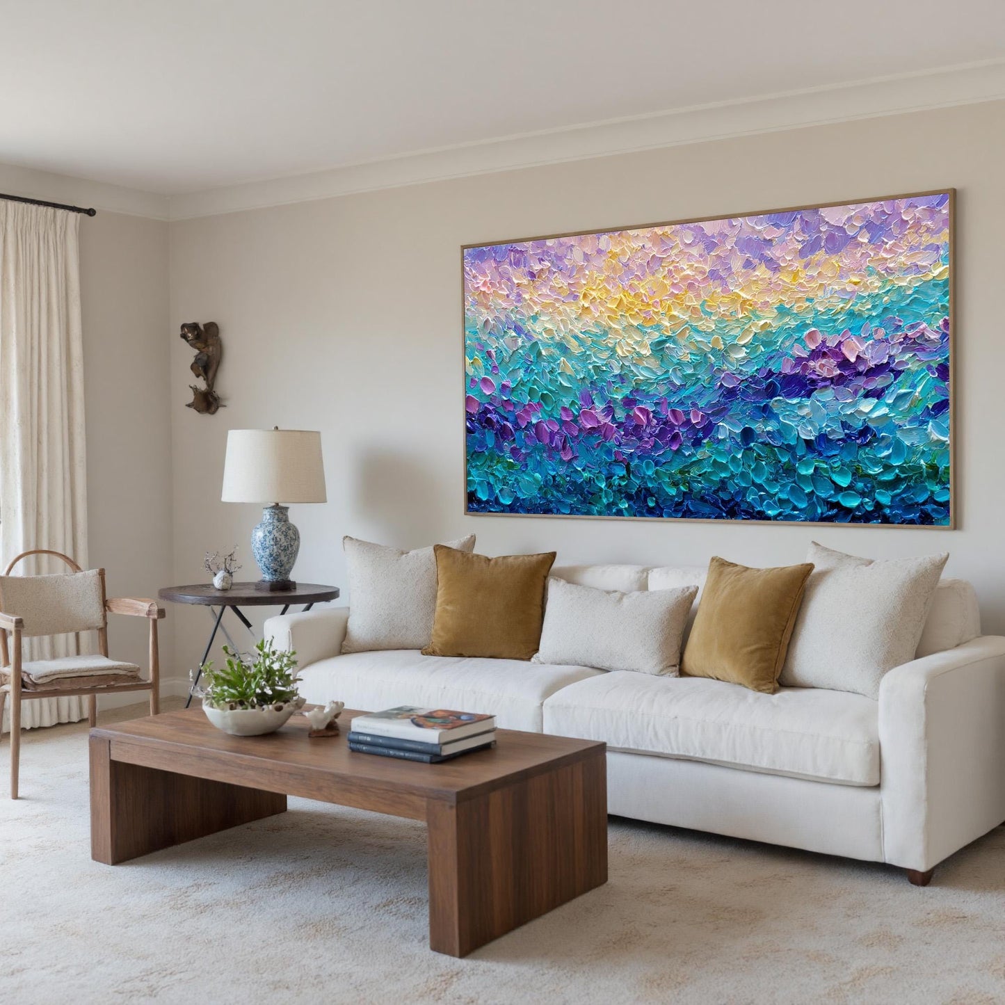 Textured Seascape Oil Painting, Vibrant Abstract Ocean Wall Art, Hand-Painted Canvas Home Decor – Seascape Wall Art | Abstrac