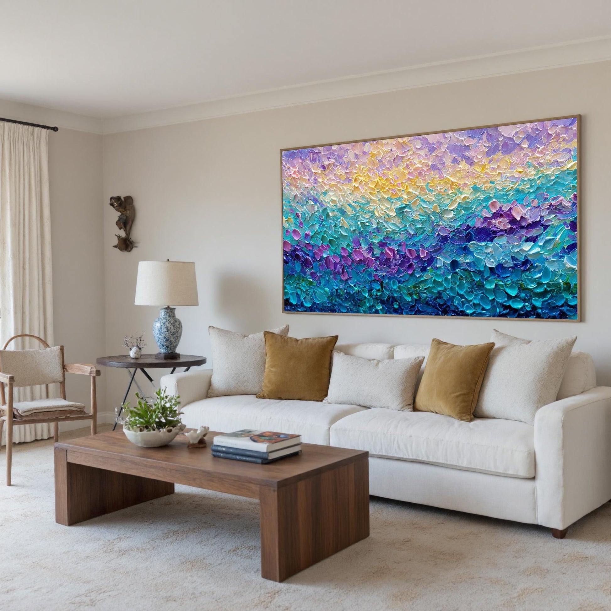 Textured Seascape Oil Painting, Vibrant Abstract Ocean Wall Art, Hand-Painted Canvas Home Decor – Seascape Wall Art | Abstrac