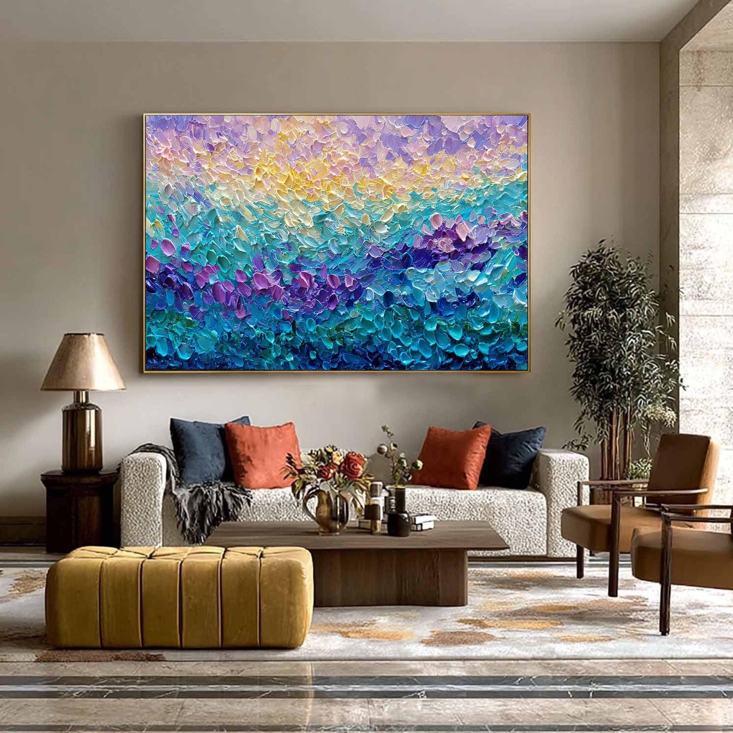 Abstract Textured Seascape Wall Art