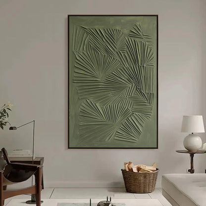 Sage Green Textured Abstract Minimalist Wall Art Painting